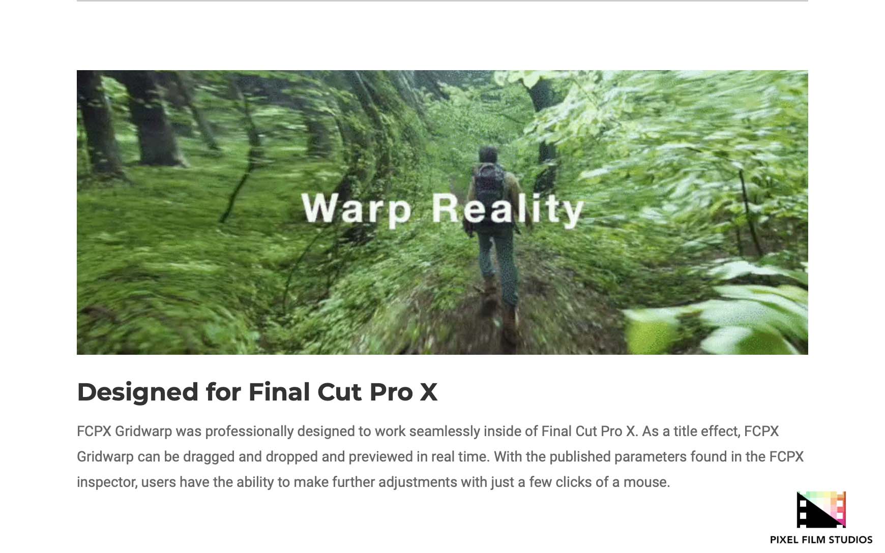 Pixel Film Studios - FCPX Gridwarp - FCPX Plugins