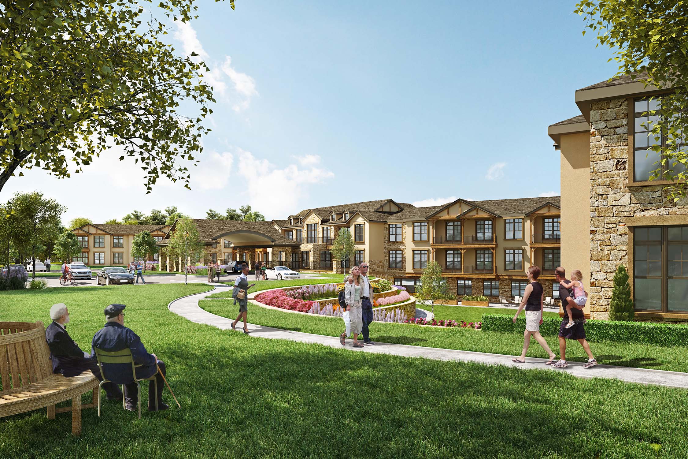 Mission Chateau comprises 214,800-square-feet of 201 luxury apartment homes: 121 for independent living and 40 each for memory care and assisted living.