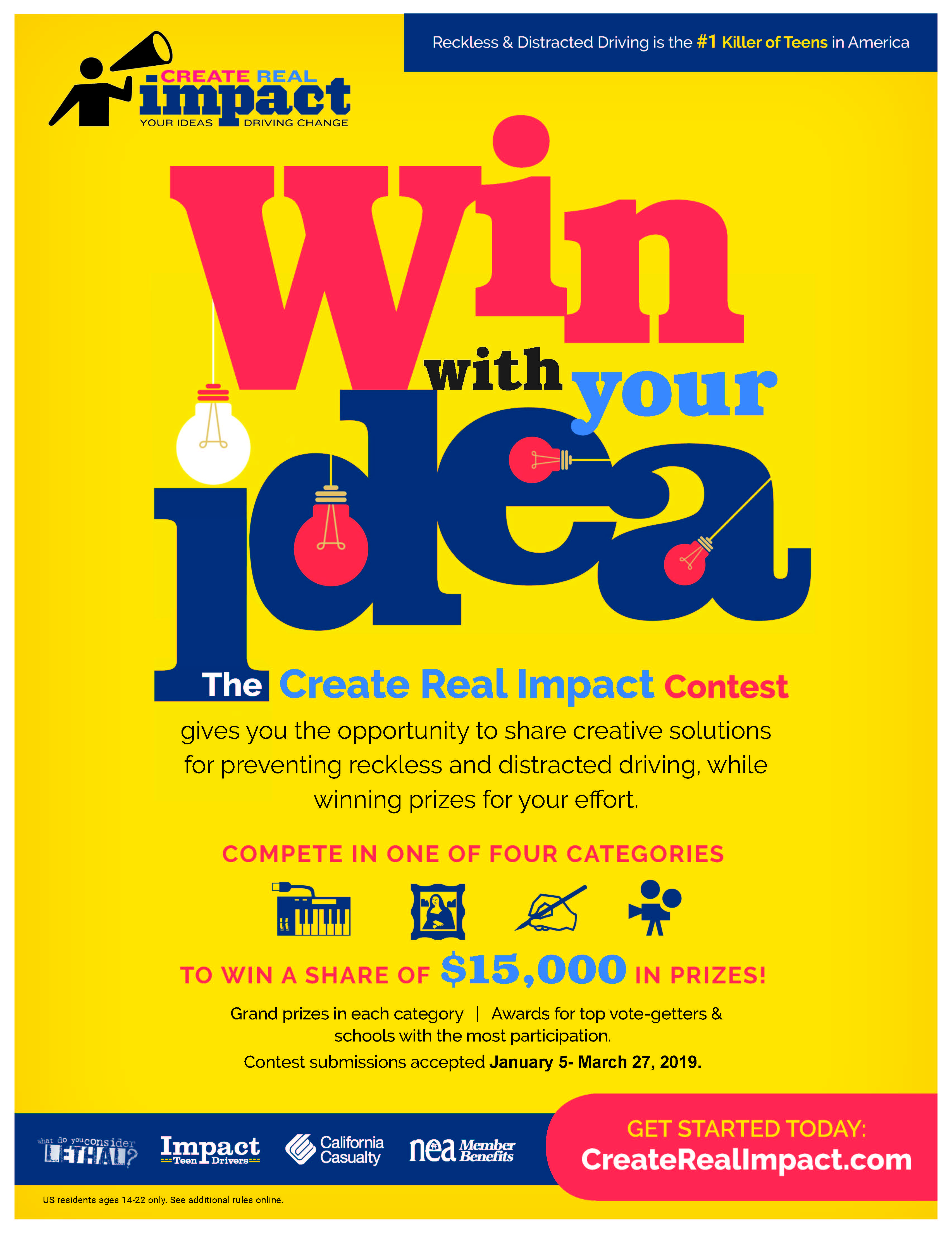 Enter to Win Prizes in Spring 2019 Create Real Impact Contest