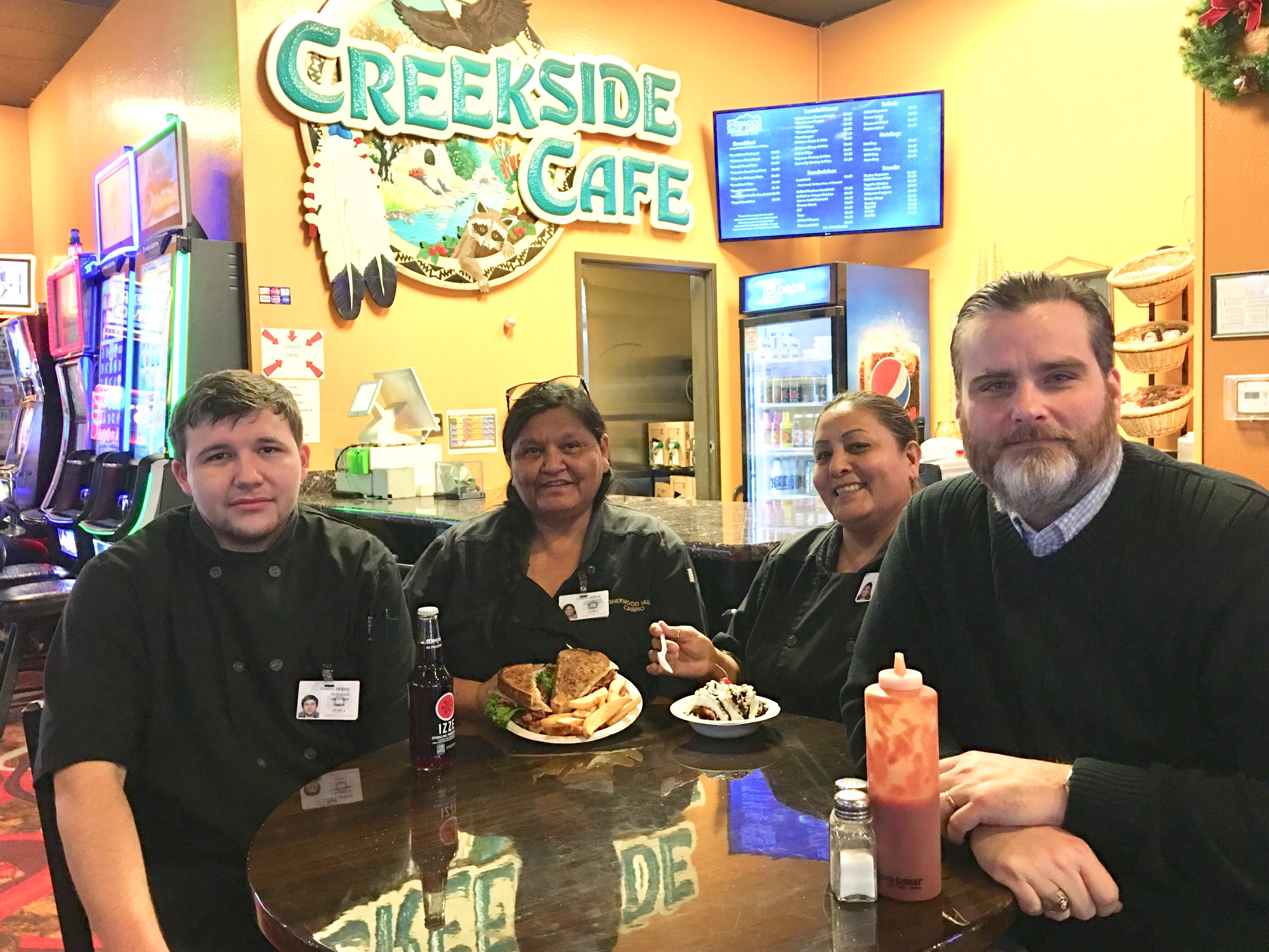 Team Members of the Sherwood Valley Casino Food and Beverage Department are Ready to Serve Furloughed Federal Employees in Their Time of Need. Pictured Left to right: Ryan Sloan, F&B Team Member, Lucy
