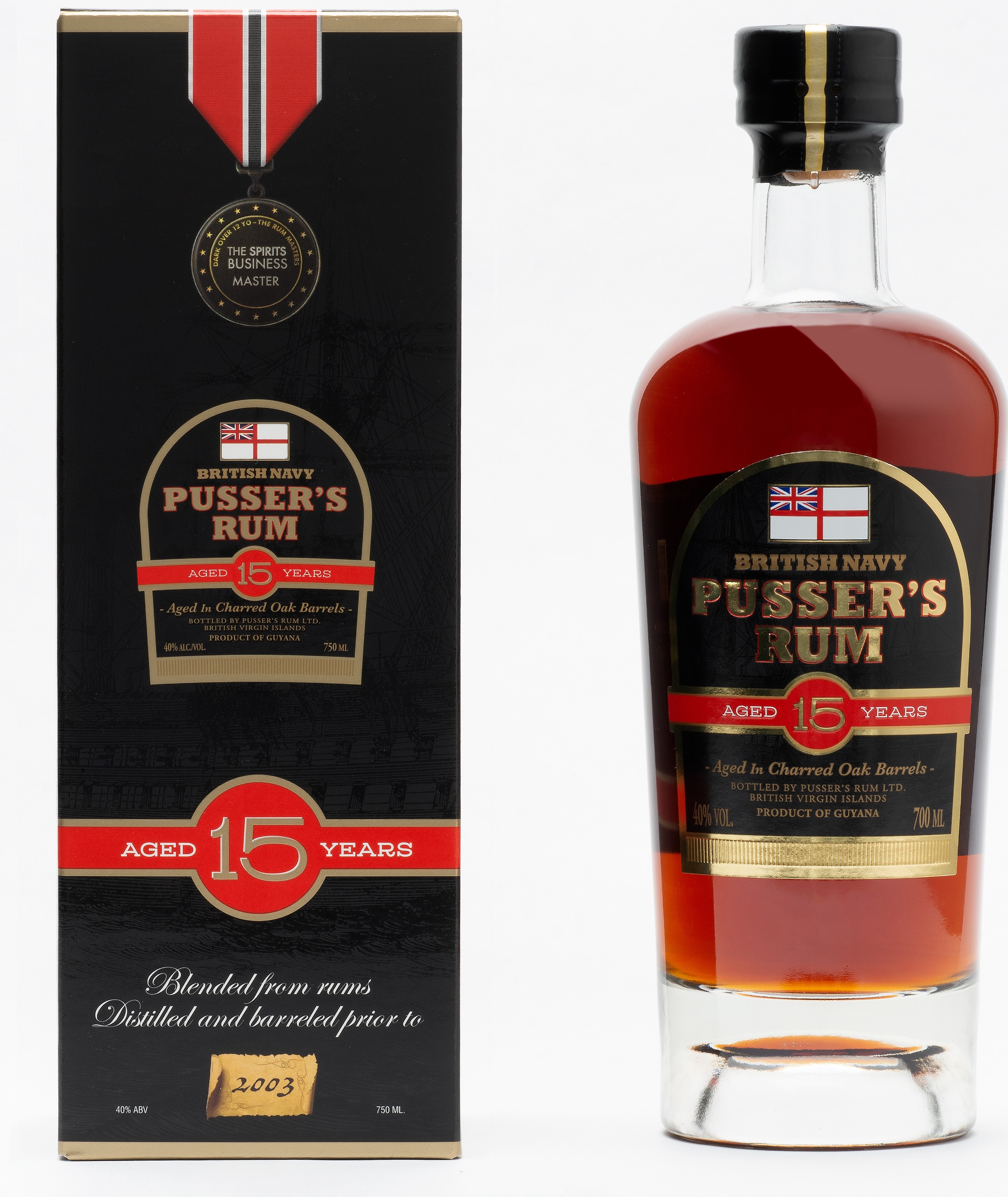Pusser's new 15-year old along with new packaging