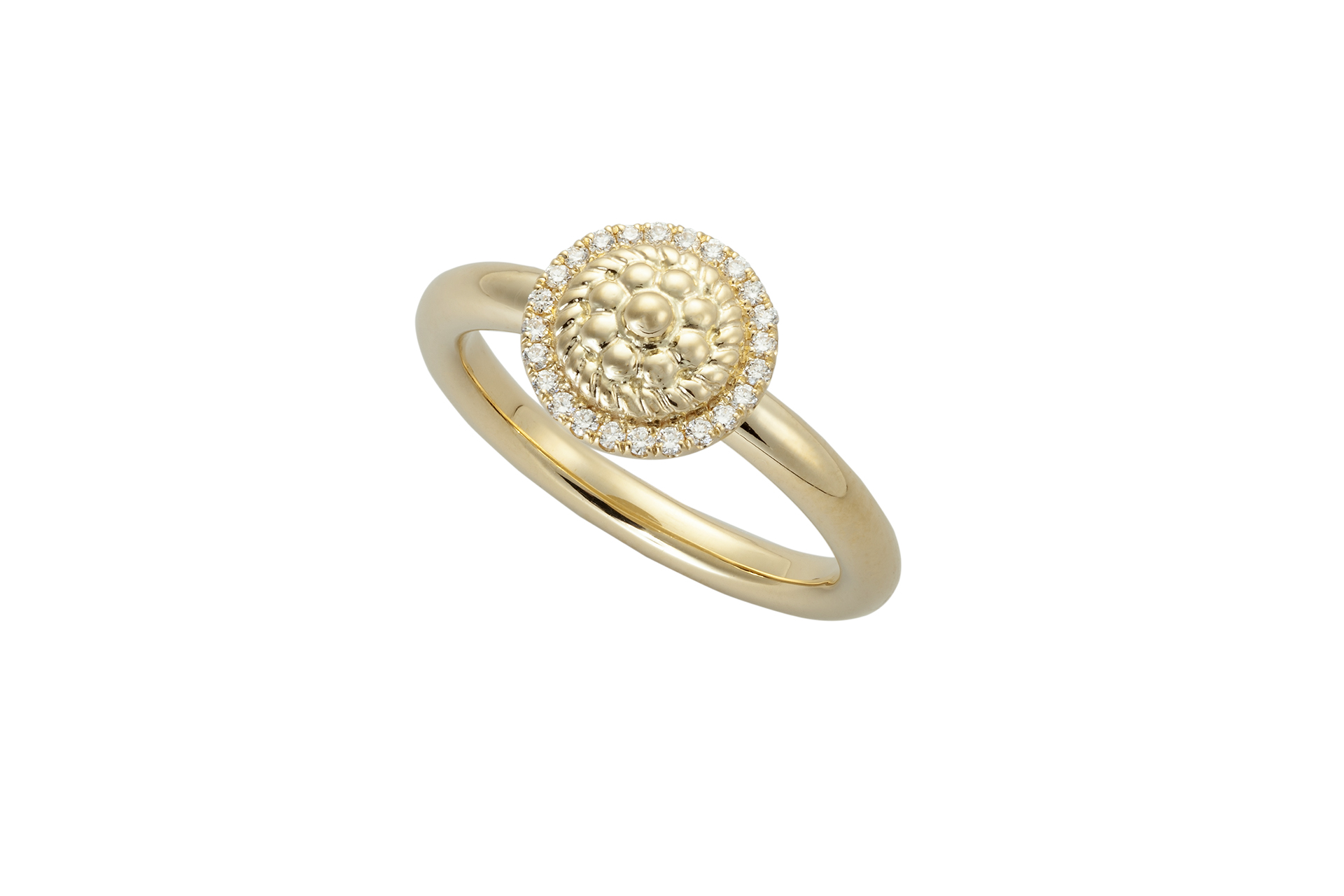 Floral Twist Ring with Diamonds by Christina Malle