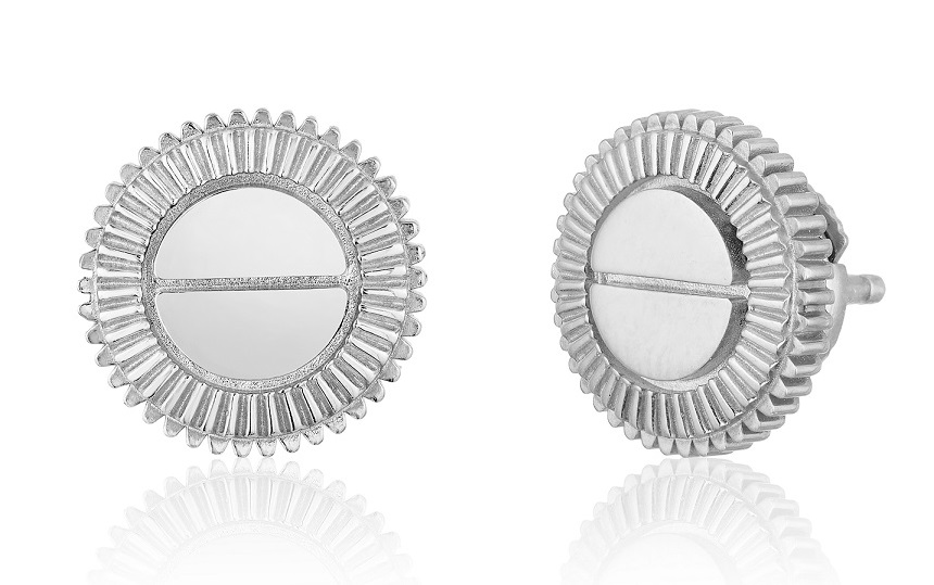 The Auge Earrings in 18K white gold