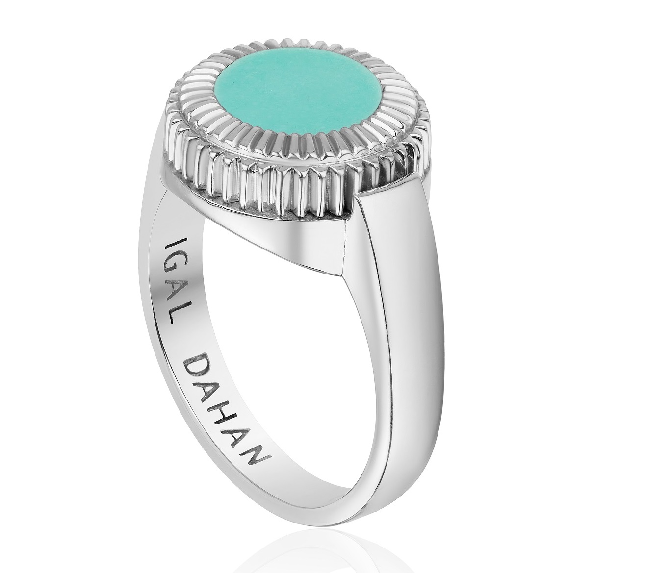 The Esperi Ring in 18K white gold with turquoise