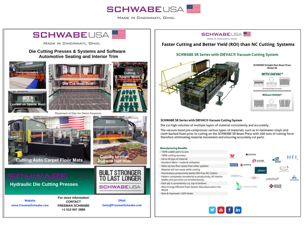 Schwabe USA Cutting Systems Auto Interior Trim Capabilities