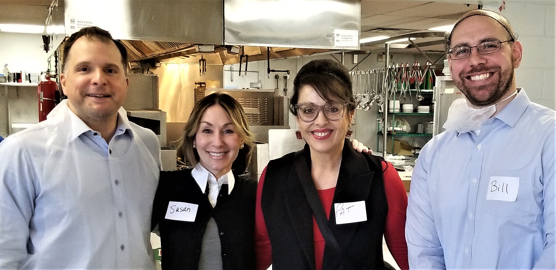 LAF committee members served 400 guests in Eva’s Community Kitchen - L-R: John B. Araneo, Merrill Lynch; Patricia Barbarito, Einhorn, Harris; Susan Wernick, Bederson; & William Tellado, Sills Cummis.