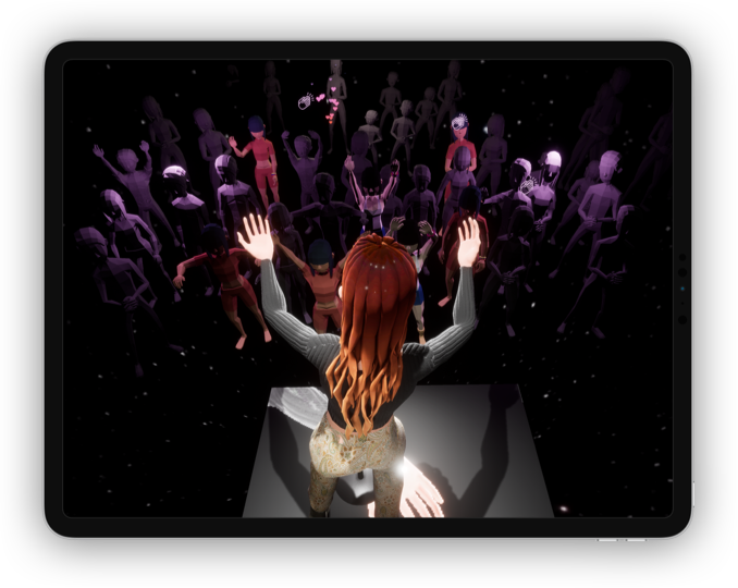 Screenshot from the virtual concert app Granola Studios