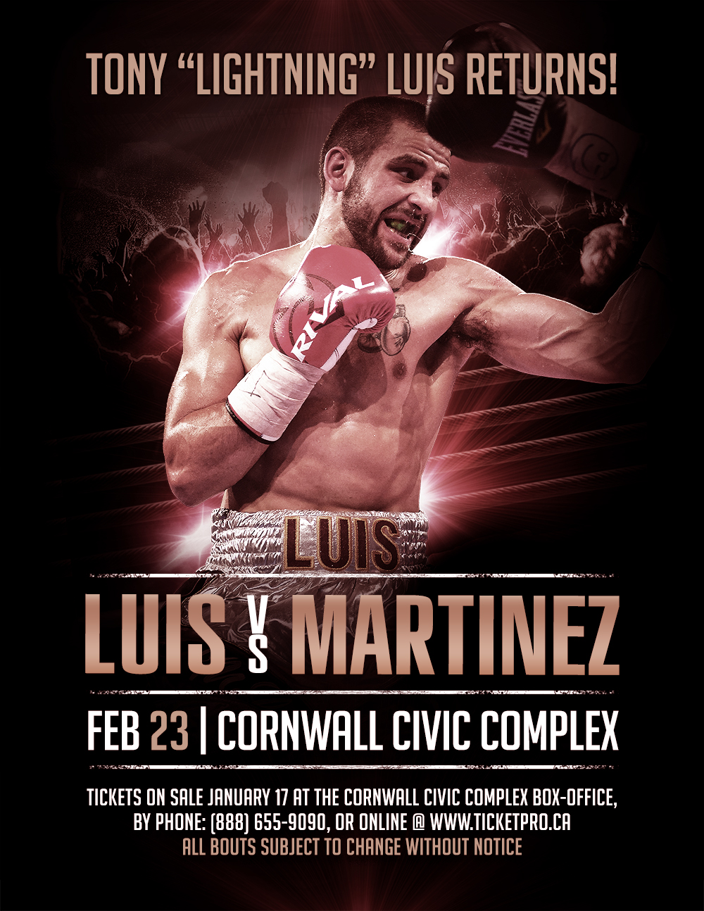 Tony Luis vs. Juan Jose Martinez Fight Poster
