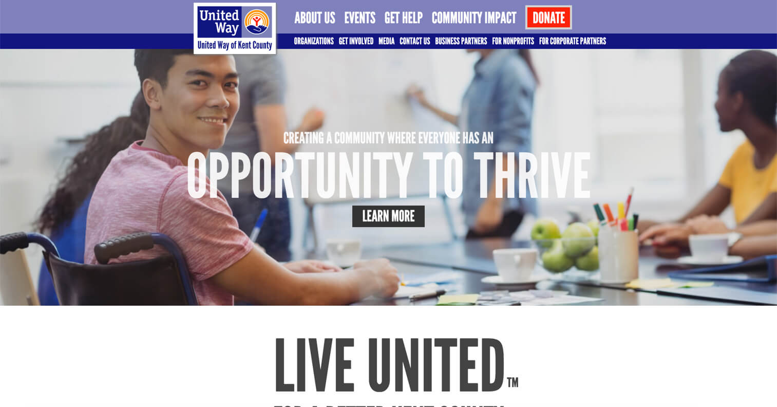 The United Way of Kent County's new website, designed by Mullin/Ashley Associates, wins two marketing communications awards.
