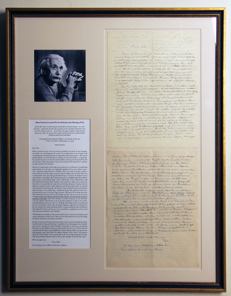 Einstein ephemera, including photographs, prints, books, and other letters, also on sale.