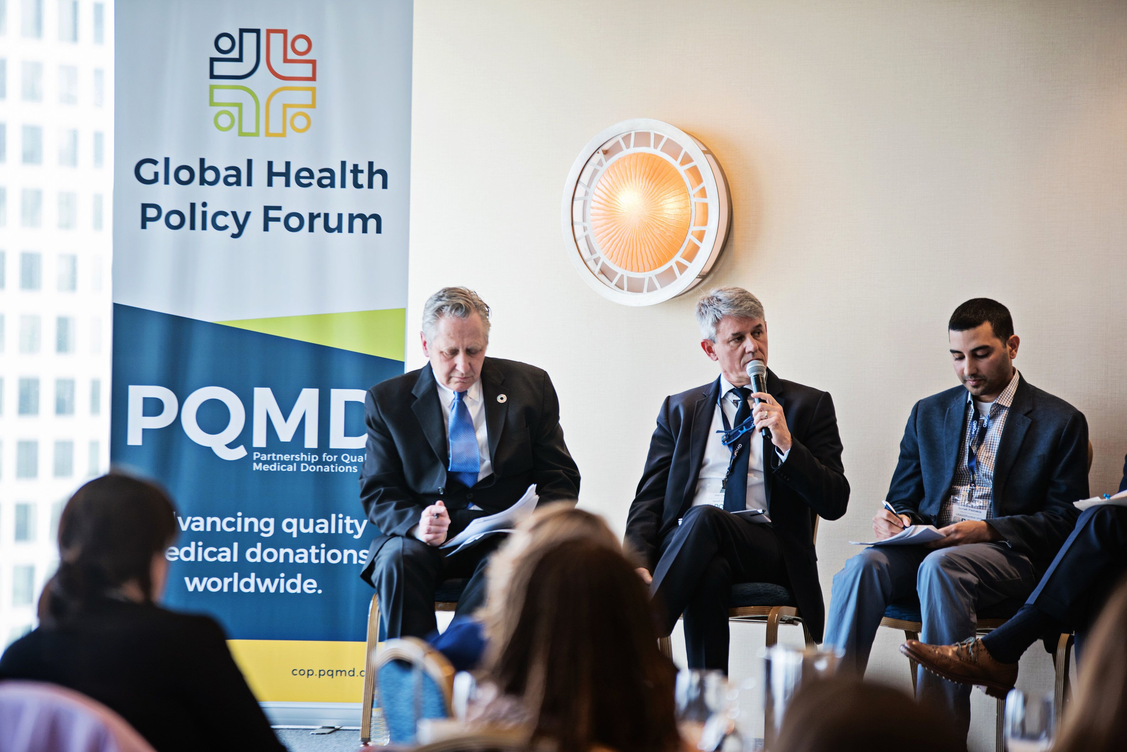 L to R: Michael Bzdak, Global Director, Global Community Impact, Johnson & Johnson; Joël Calmet, Sr. Director Communication, Sanofi-Pasteur; Sonak Pastakia, Jefferson Science Fellow, USAID