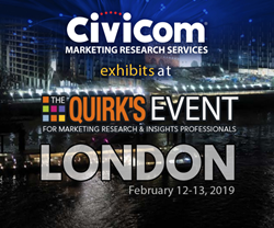 Civicom was an exhibitor at the 2019 Quirk's Event in London to showcase online qualitative management solution Glide Central