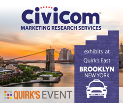 Civicom Marketing Research Services exhibits Glide Central at Quirk's Event East in Brooklyn New York
