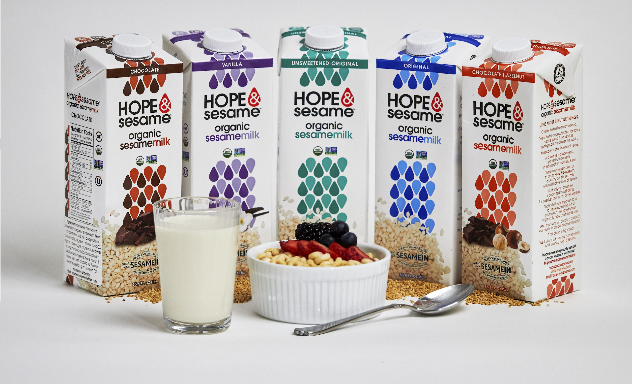 Hope & Sesame is a new line of protein-backed, nondairy sesamemilks.