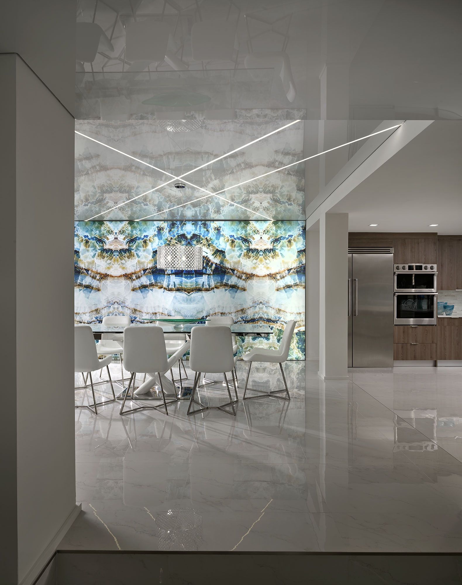 View to Dining Room, Al Capone House, Fort Lauderdale. Interiors by Perla Lichi, ASID