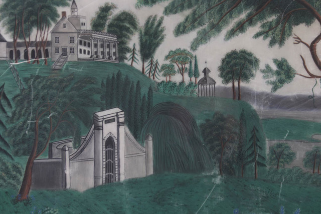 George Washington Memorial of  Mount Vernon, original sandpaper drawing, circa 1800.