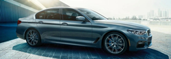 2019 BMW 5 Series silver side view