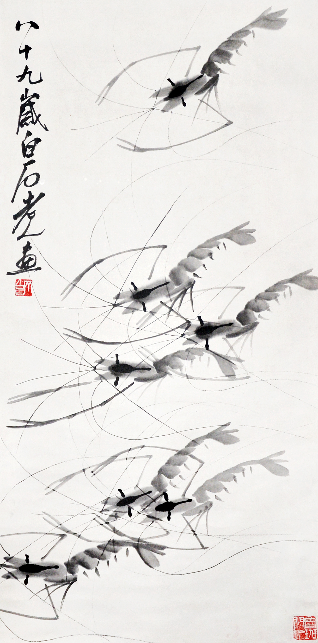 “Shrimps” by Qi Baishi (1864-1957) had a hammer price of $60,000 at Gianguan Auctions March sale.