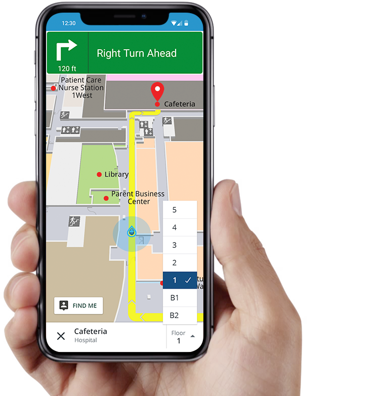 Gozio Health's mobile wayfinding platform guides patients to within four feet of their destination inside a hospital