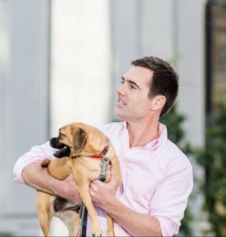 Michael Hamilton, CEO of Peeva, with its namesake dog