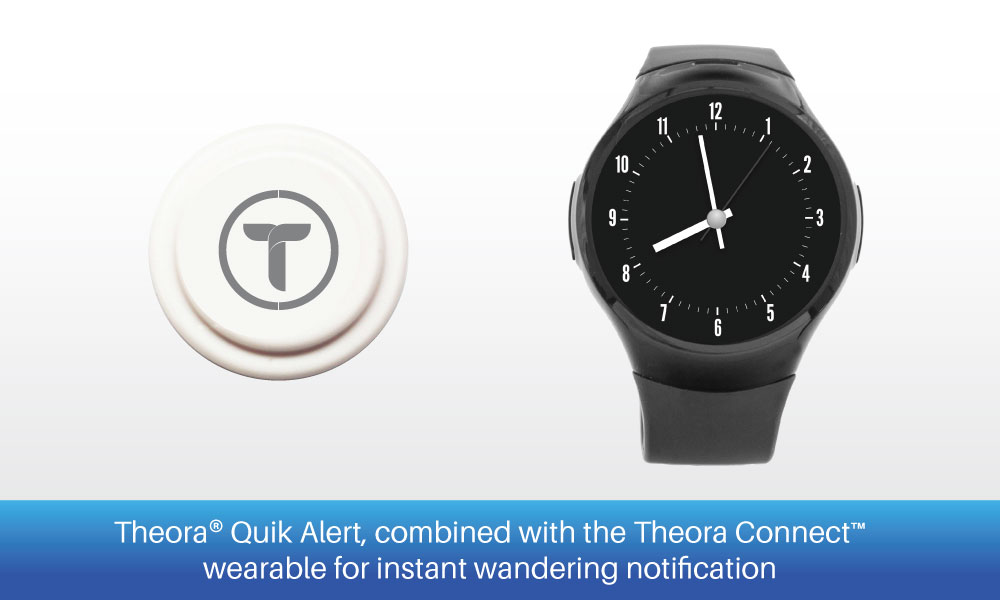 Theora Quik Alert and Theora Connect wearable for instant wandering notification