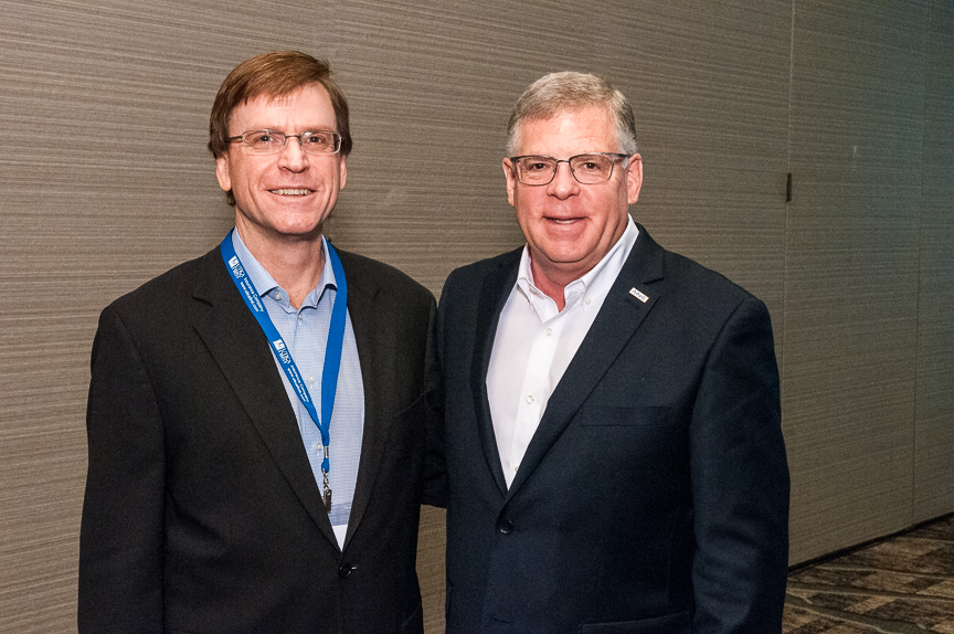 Chris Burand, president, Burand & Associates, with John Tiene, CEO, ANE, Agency Network Exchange. Burand was the keynote speaker at the 2019 ANE annual conference in Princeton, N.J.