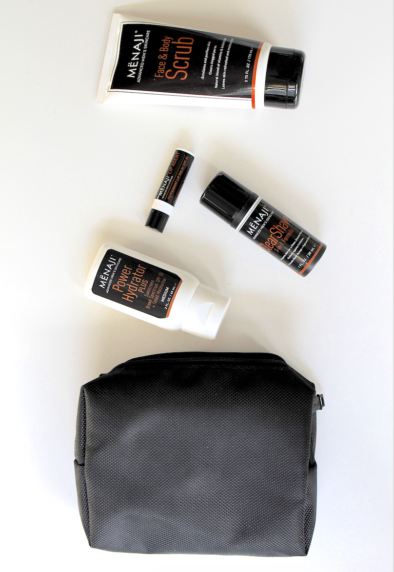 All-inclusive men's skincare gift in a Gregory Bag.