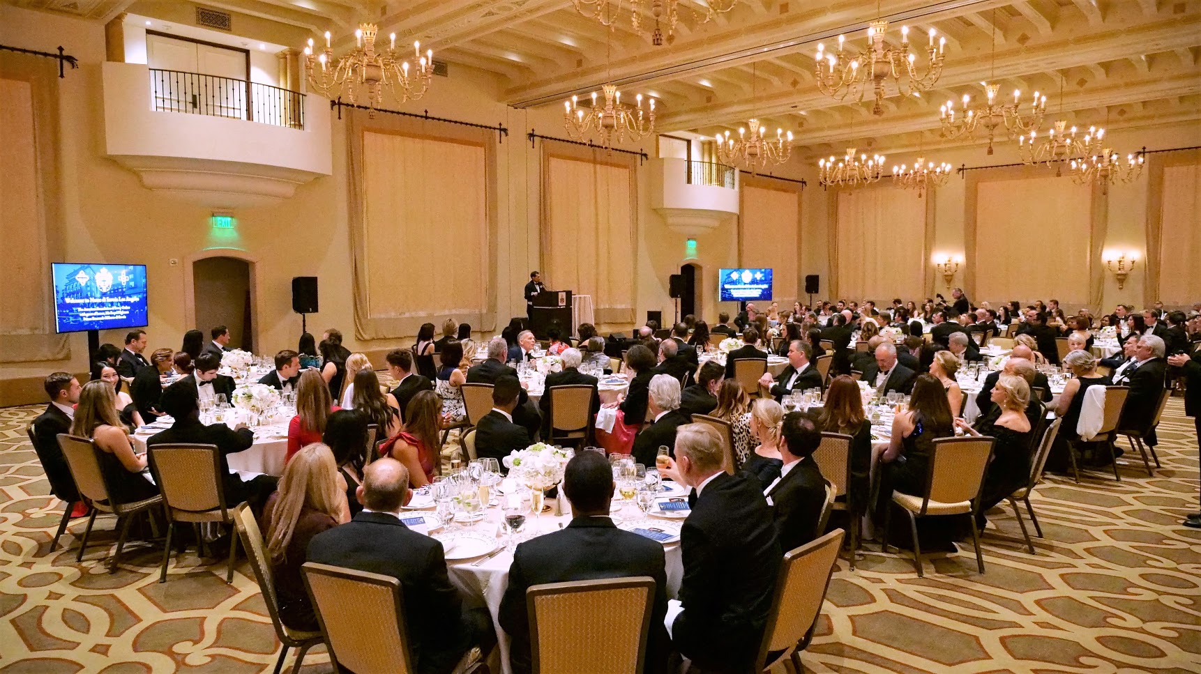 Panorama of the 2019 Notte di Savoia Gala Charity in the Marquesa Ballroom of the Montage Resort