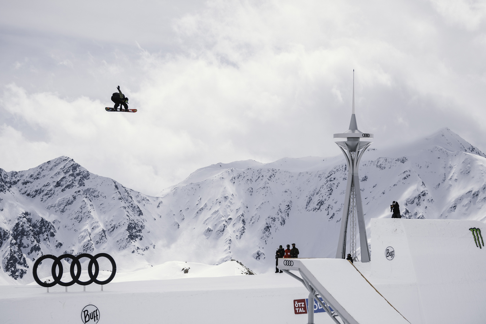 Monster Energy's Sven Thorgren Takes 2nd Place in Freestyle Snowboard Contest at Audi Nines in Sölden, Austria