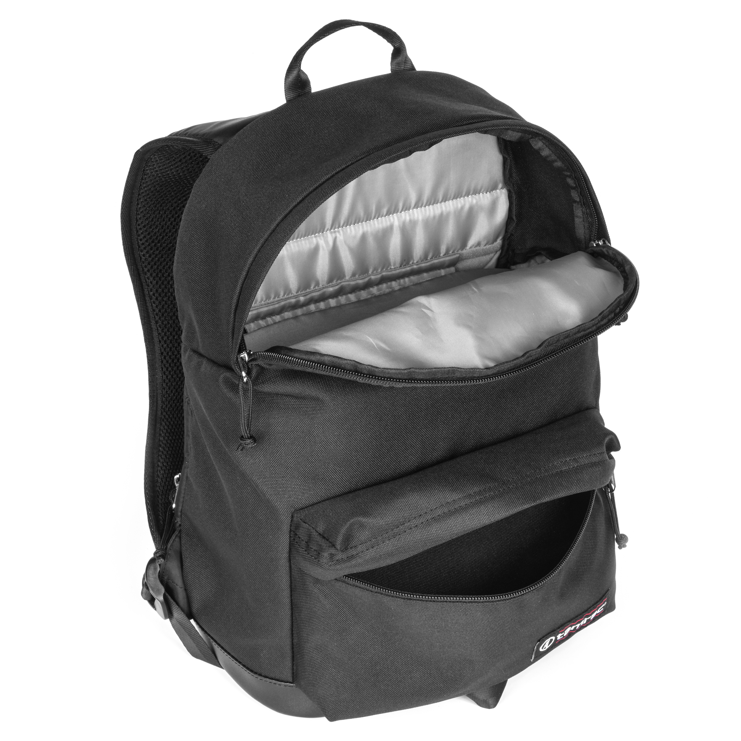 Front accessory compartments of the Runyon camera backpack