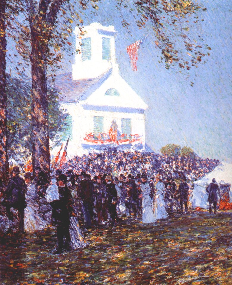 Childe Hassam, Country Fair, New England, 1890. Oil on canvas, 24 1/4 x 20 in. Private collection, courtesy of Michael N. Altman Fine Art & Advisory Services, LLC.
