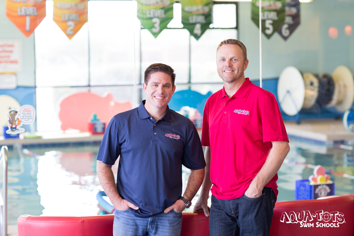 Aqua-Tots Swim Schools was founded in 1991. Together, founders Ron Sciarro (left) and Paul Preston (right), continue Aqua-Tots Swim Schools’ mission to save lives worldwide by teaching children how to