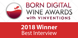 Italian Wine Podcast Episode 139 with Joe Bastianich won the Born Digital Wine Awards with Vinventions in the Interview Category