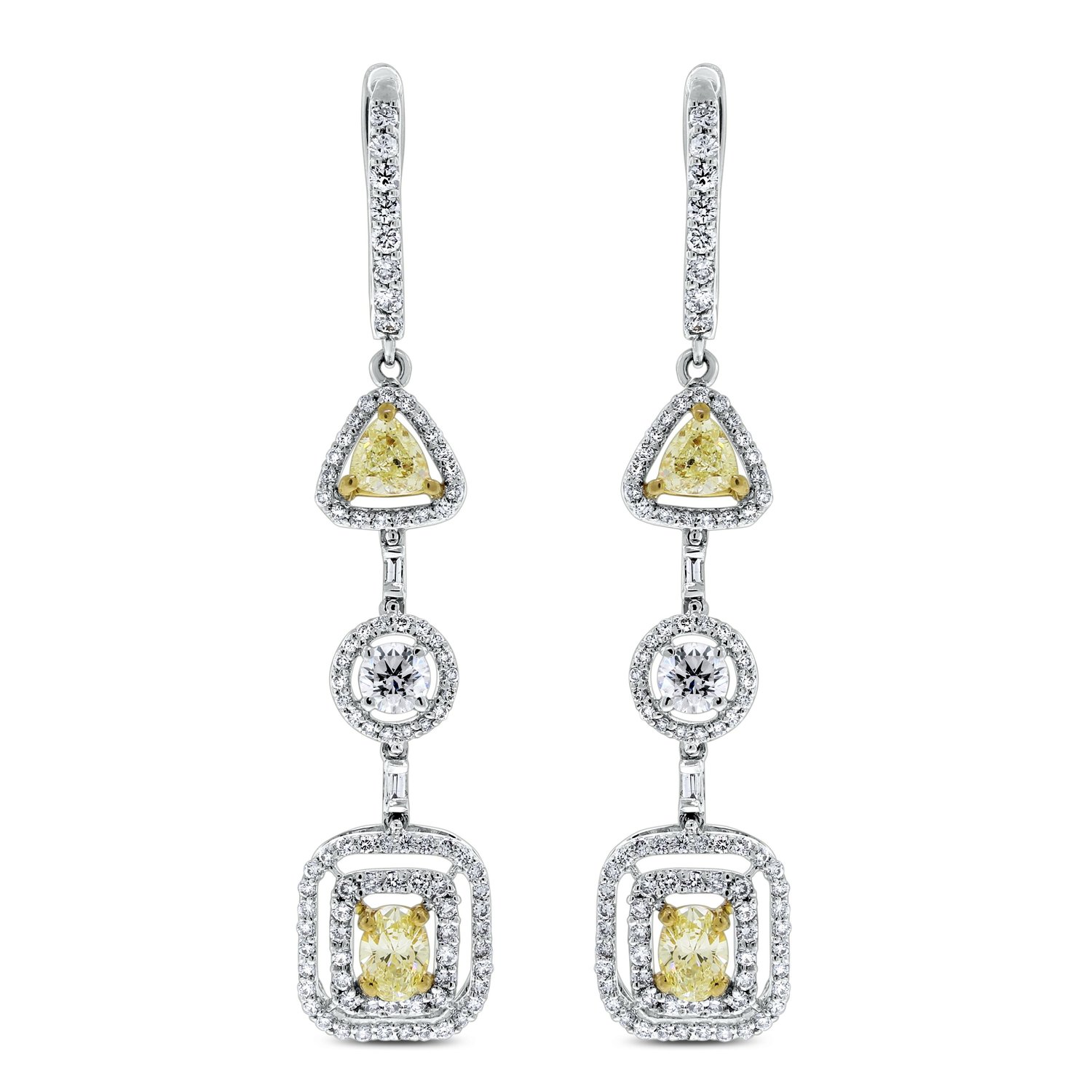 Summer Yellow Diamond Earrings by Beauvince Jewelry