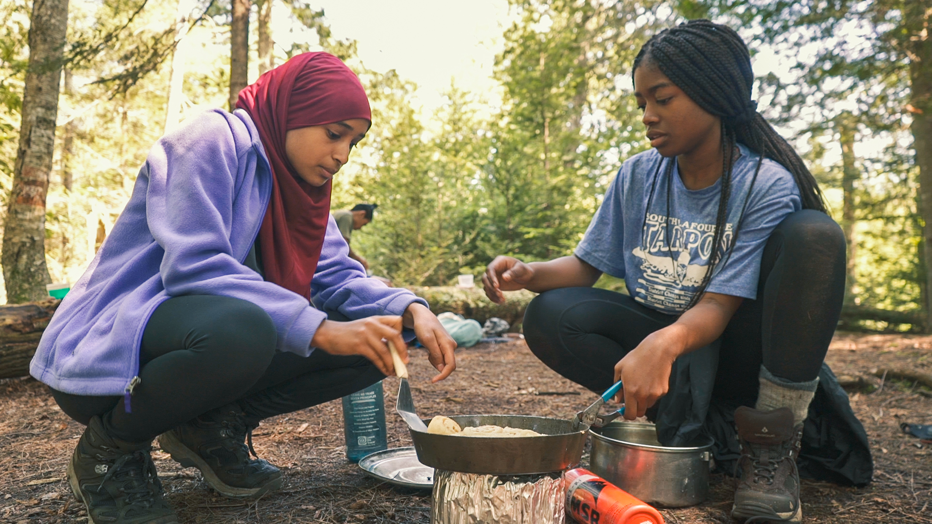 NOLS students learn outdoor cooking skills while camping in the Adirondack Forest Preserve (Photo by Kirk Rasmussen/NOLS)