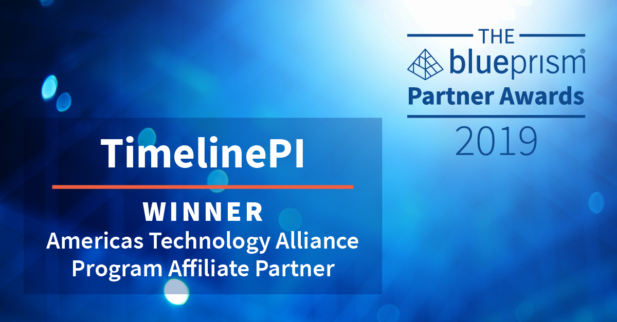 TimelinePI - Blue Prism Partner Award 2019