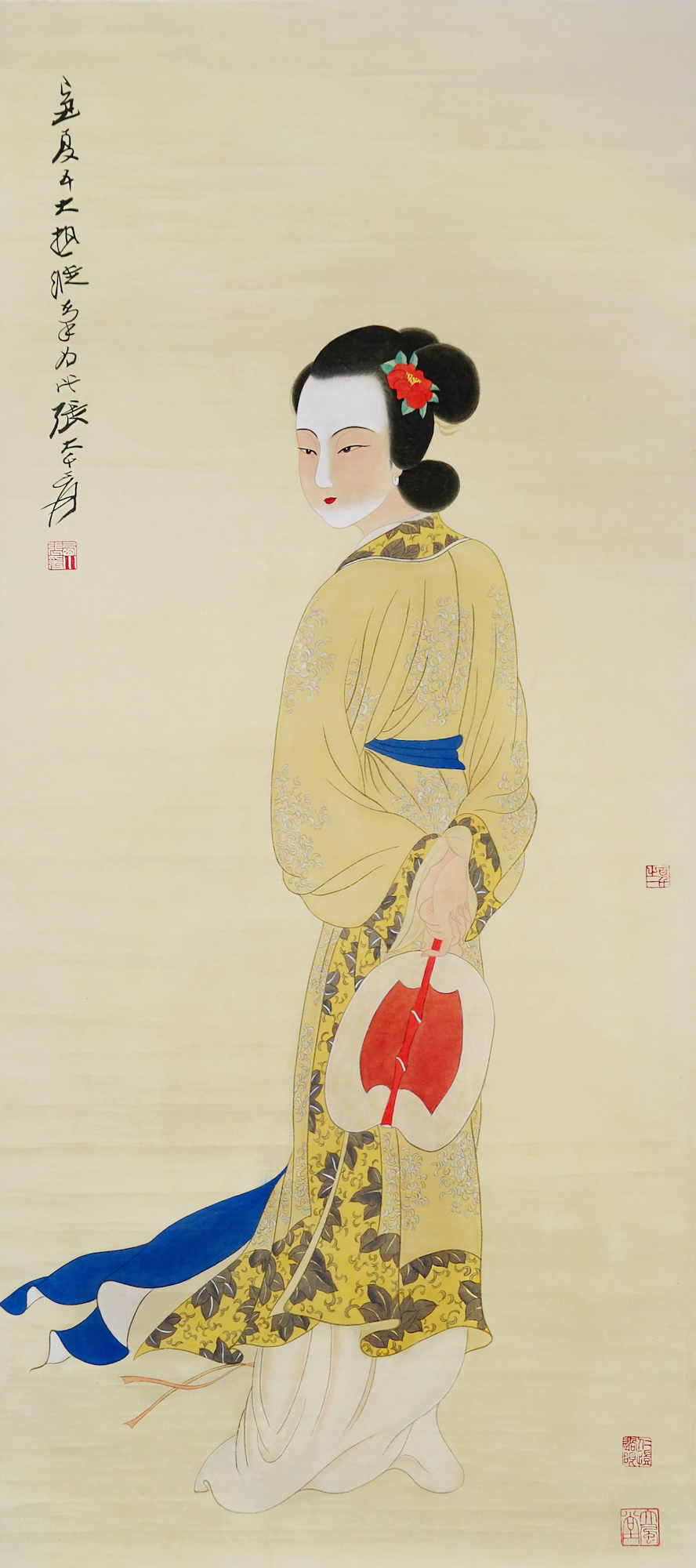 Lady With Fan, Zhang Daqian, 1949. Gianguan Auctions, June 17th, 2019.
