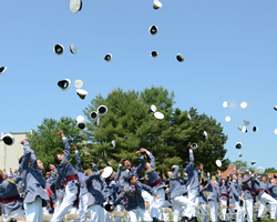 Cadets in the Class of 2019 at Fork Union Military Academy celebrate their graduation from high school.