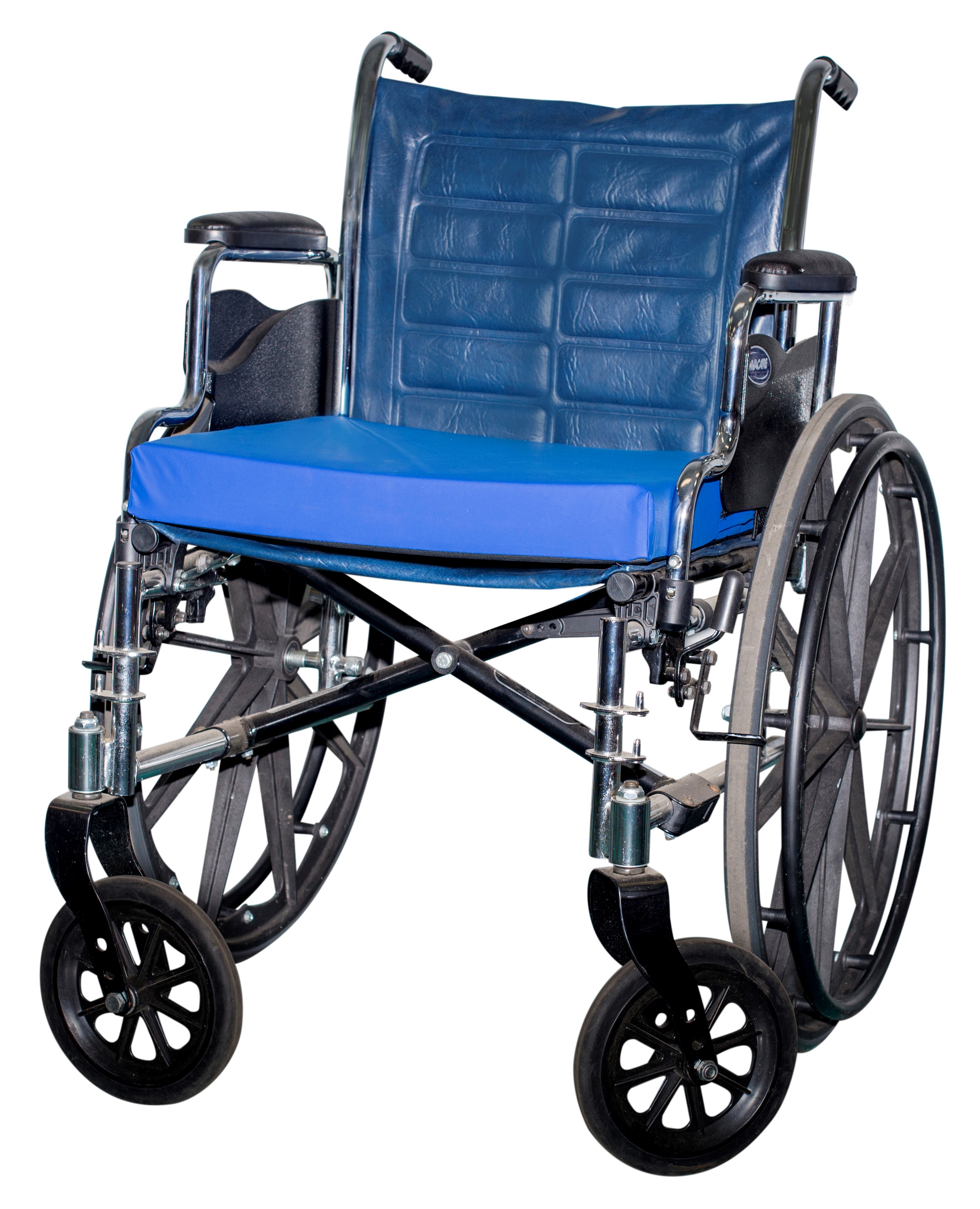 The Casco Prevention Chair Pad on a wheelchair.