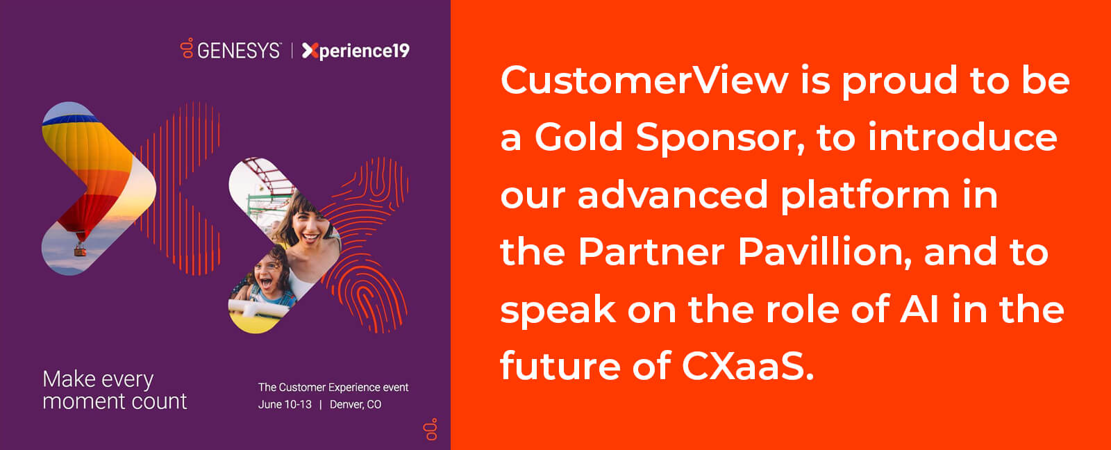 CustomerView Gold Sponsor Genesys Xperience19