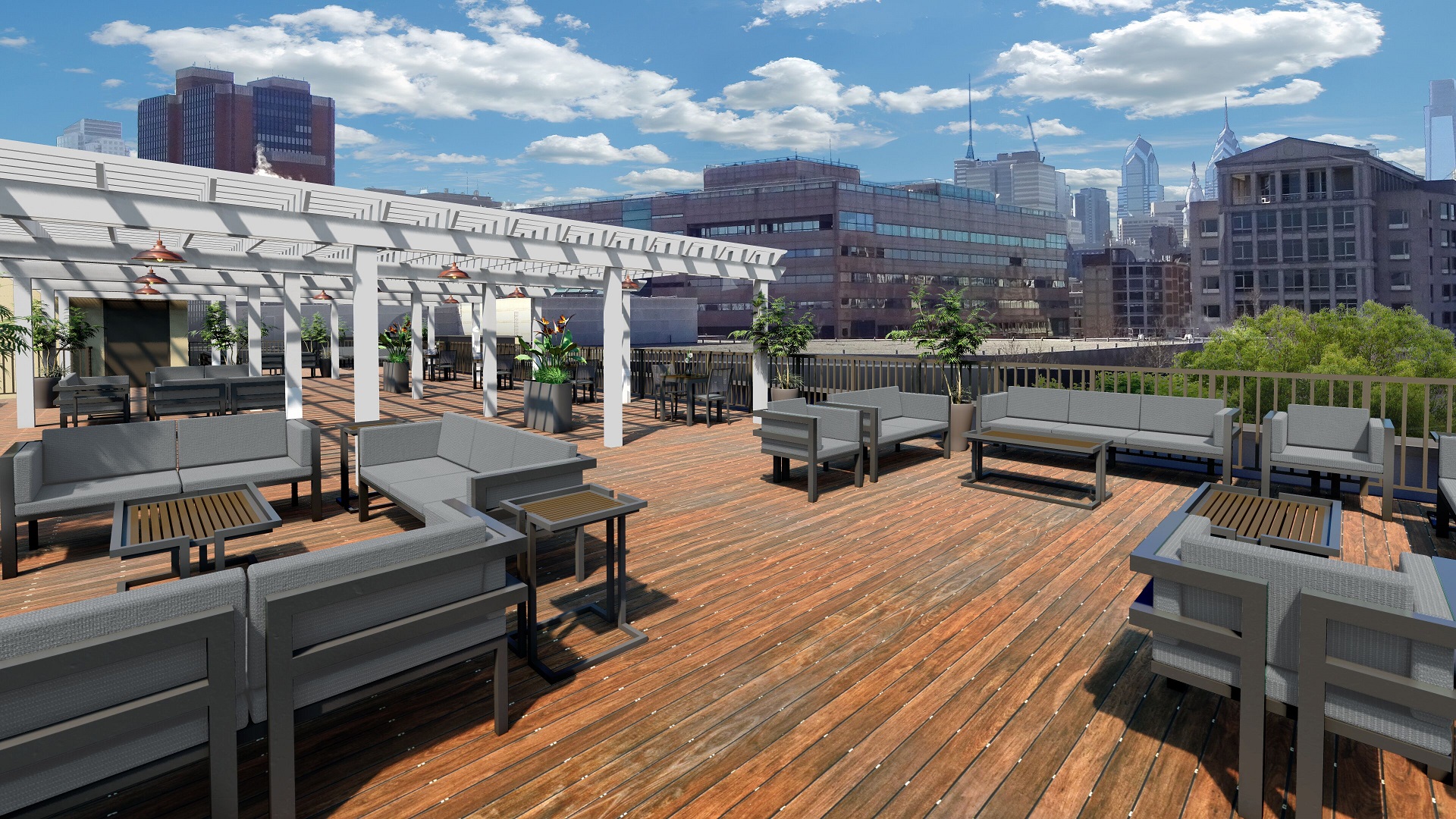 Roof deck at The View at Old City, 401 Race Street, Philadelphia, PA