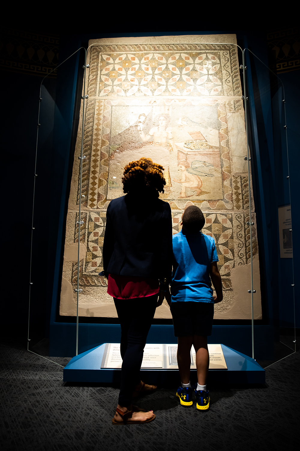 This beautiful mosaic is one of 150 ancient artifacts on display at The Children's Museum of Indianapolis as part of Treasures of Ancient Greece.