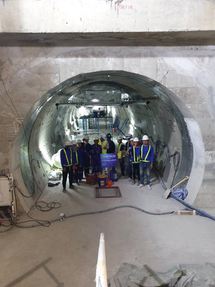 Sealing the basement structures: PENETRON ADMIX was added to the concrete for the underground tunnel. The remaining below-grade concrete structures were treated with PENETRON.