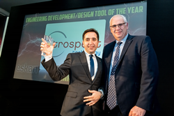 Introspect Technology CEO Dr. Mohamed Hafed accepts Engineering Development/Design Tool of the Year accolade for the Introspect ESP Software.