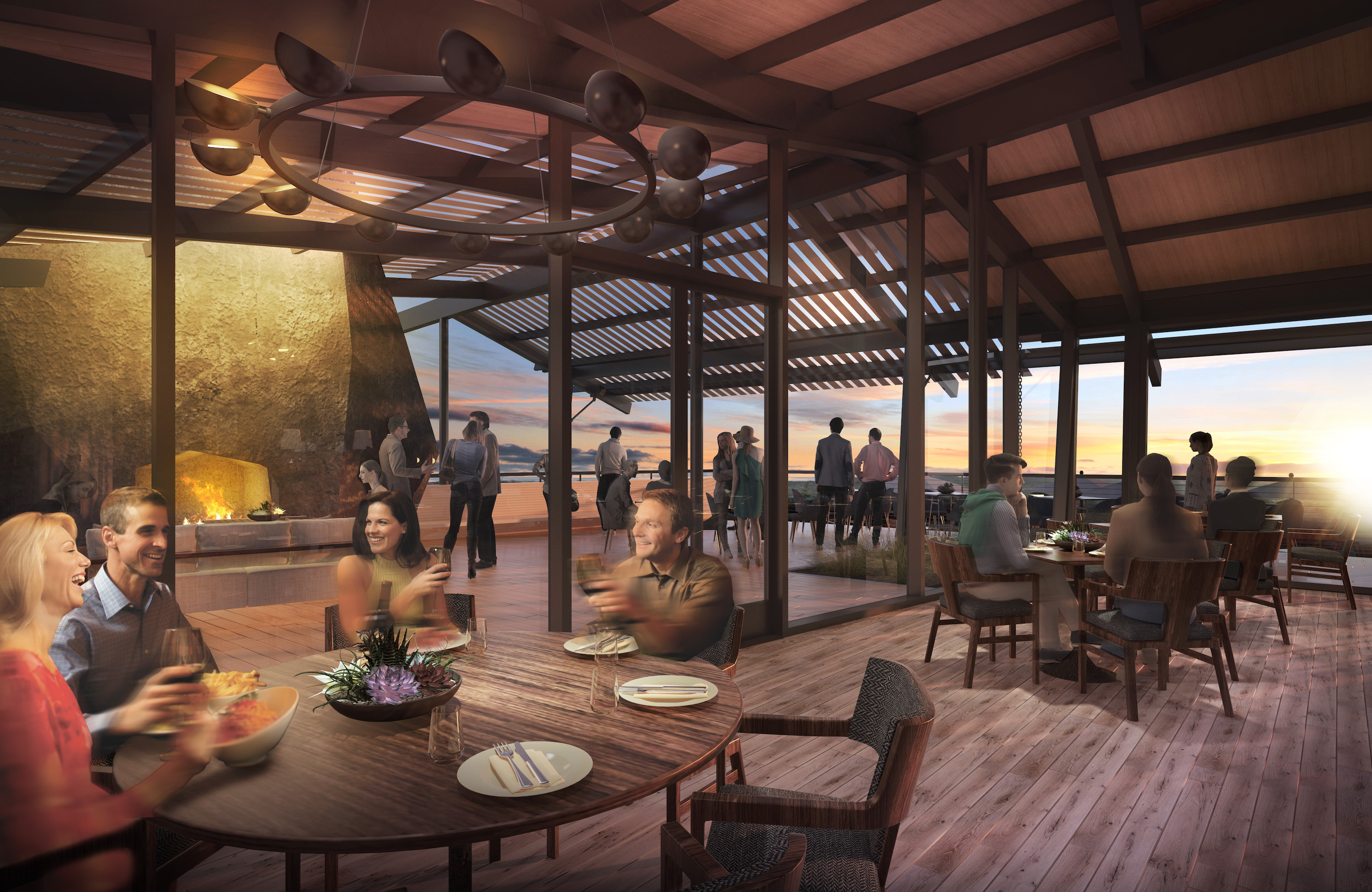 Cap Rock Members Club at Horseshoe Bay, main clubhouse interior (rendering by three)