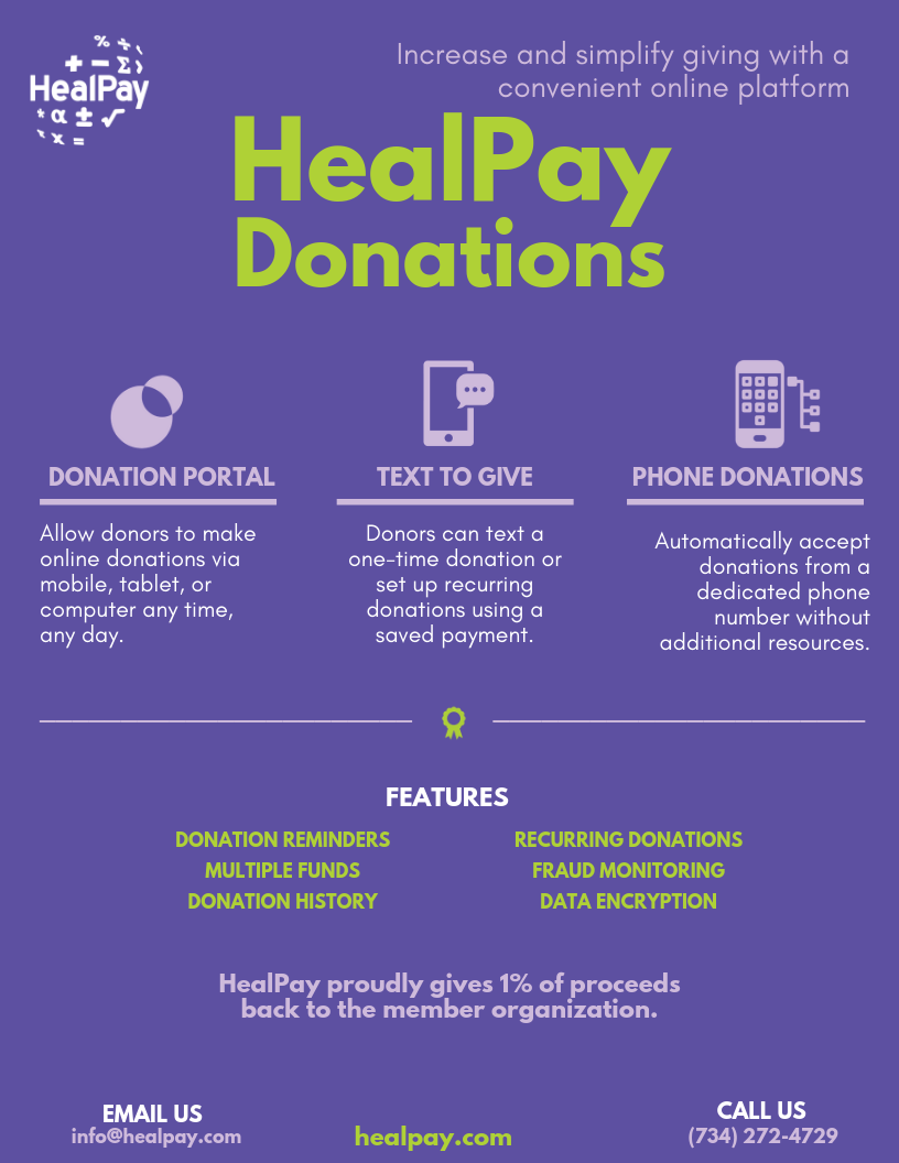 HealPay's donation platform