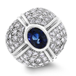 Starry Crossroads Diamond and Sapphire Ring by Beauvince Jewelry. 1.80 ct. oval sapphire, 1.80 cts. diamonds, set in 18K white gold