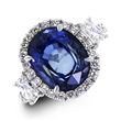 Ice Princess Diamond and Sapphire Ring by Beauvince Jewelry. 5.92 ct. oval sapphire, 1.75 cts. diamonds, set in 18K white gold