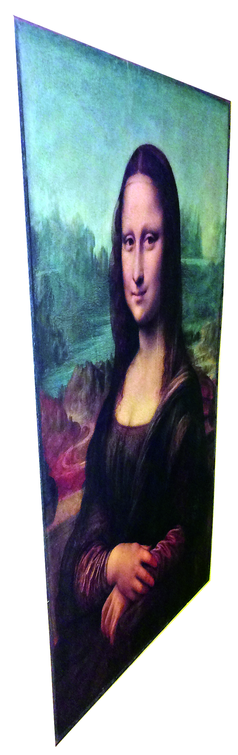 Mona Lisa seen from Leonardo's Anamorphic View