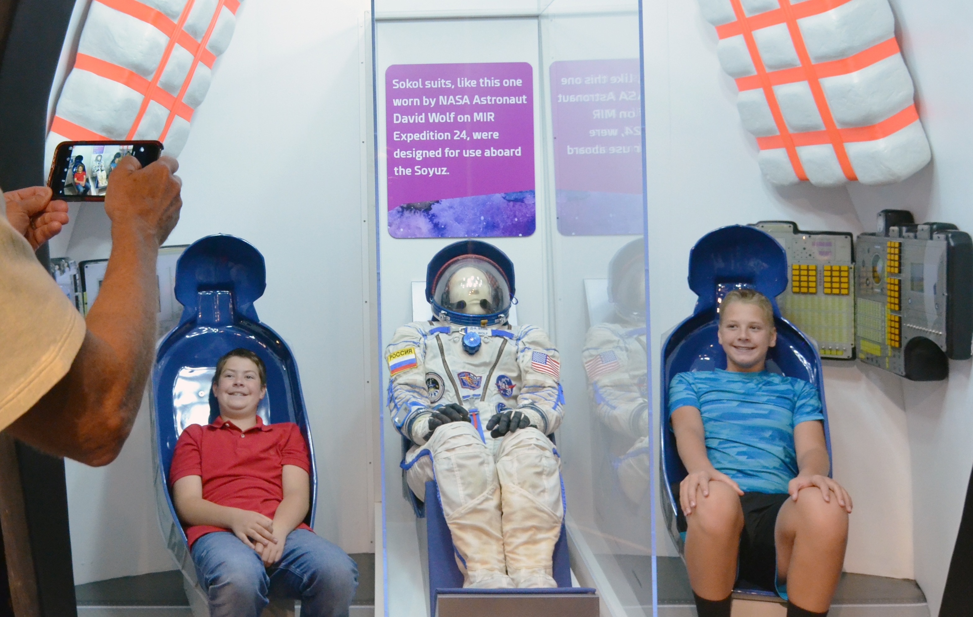 This recreation of the Soyuz is a great photo opportunity for families at the world's largest children's museum.